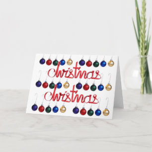Rood kerstfeest met lint kleurrijke feestdagen kaart