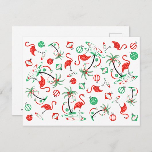 Rood kerstfeest met meerdere briefkaarten (Voorkant / Achterkant)