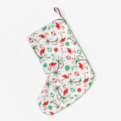 Rood kerstfeest met meerzijdig uitzettend dubbelzi kleine kerstsok (Achterkant (Hangend))