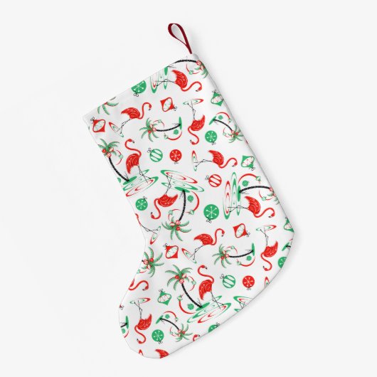 Rood kerstfeest met meerzijdig uitzettend dubbelzi kleine kerstsok (Achterkant (Hangend))