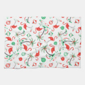 Rood kerstfeest met multikeukenhanddoeken theedoek (Horizontaal)