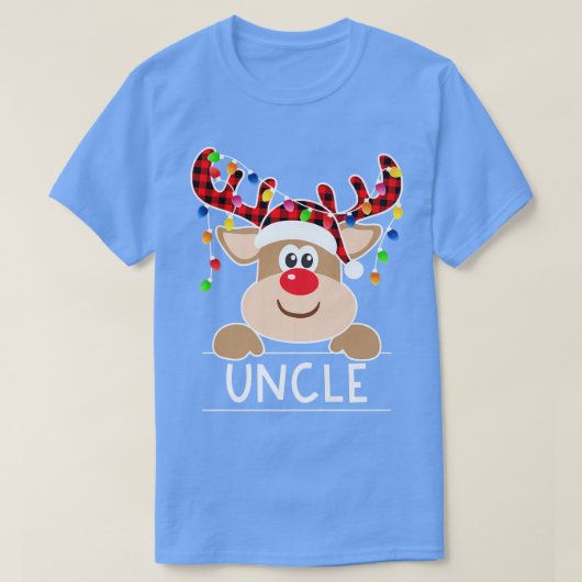 Rood kerstfeest met rond kerstfeest Reindeoom T-shirt (Design voorkant)