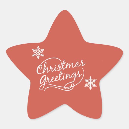 Rood kerstfeest met sneeuwvlokken Stickers (Voorkant)