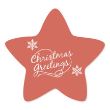 Rood kerstfeest met sneeuwvlokken Stickers