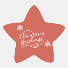 Rood kerstfeest met sneeuwvlokken Stickers