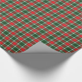 Rood kerstfeest met tartan ingedamd cadeaupapier (Hoek)