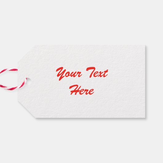 Rood kerstfeest met tekstportret cadeaulabel (Achterkant Horizontaal)