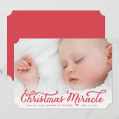 Rood kerstfeest Mirakel Holiday Aankondiging (Voorkant / Achterkant)