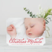 Rood kerstfeest Mirakel Holiday Aankondiging (Staand voorkant)