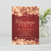 Rood kerstfeest Mousserende lantaarns Kaart (Staand voorkant)