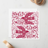 Rood kerstfeest notitiekaartje (Voorkant / Achterkant in situ)