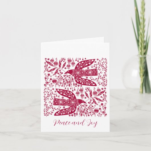 Rood kerstfeest notitiekaartje (Voorkant)