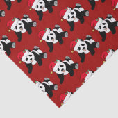 Rood kerstfeest Panda Beer Cute Holiday Tissuepapier (Detail)