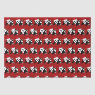 Rood kerstfeest Panda Beer Cute Holiday Tissuepapier