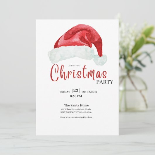 Rood kerstfeest Pet Elegant kerstfeest Kaart (Staand voorkant)