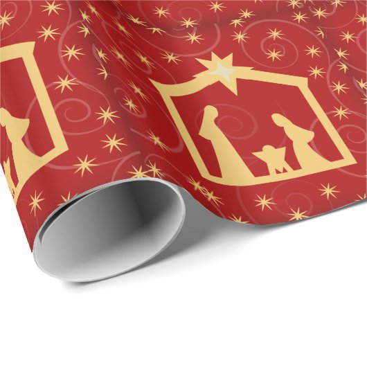 Rood kerstfeest Snel Gift Wrap Cadeaupapier (Rol Hoek)