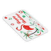Rood kerstfeest Vakantie horizontaal Magneet (Rechterzijde)