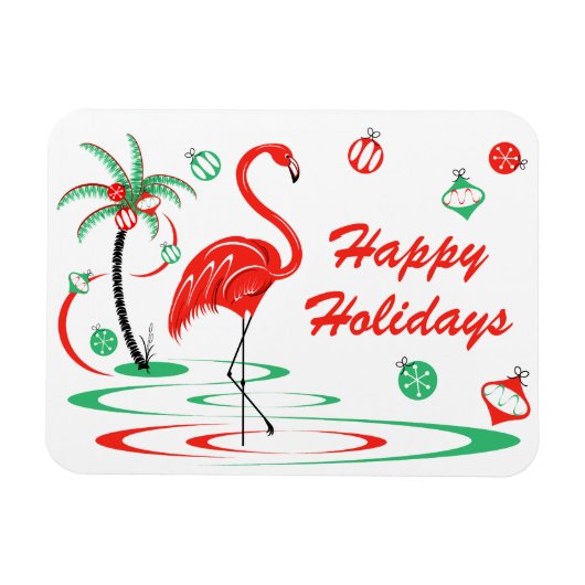 Rood kerstfeest Vakantie horizontaal Magneet (Horizontaal)