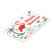 Rood kerstfeest Vakantie horizontaal Magneet (Linkerzijde)