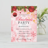 Rood kerstfeest voor bedrijven kaart (Staand voorkant)