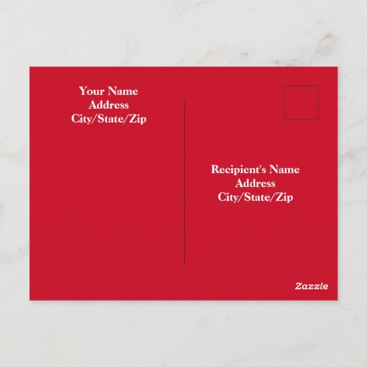 Rood kerstfeest voor rendieren met een teugelgliml briefkaart (Achterkant)