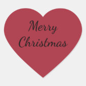 Rood Kerstfeest Vrolijk Kerstfeest Hart Sticker (Voorkant)