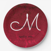 Rood kerstfeest Winterbruiloft Papieren Bordje (Voorkant)