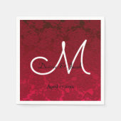 Rood kerstfeest Winterbruiloft Servet (Voorkant)