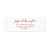 Rood kerstfeestdag — helemaal onderweg etiket (Voorkant)