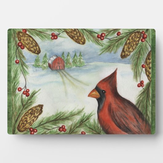 Rood kerstfeestdag kunstdecor fotoplaat (voorkant)