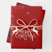 Rood kerstfeestdag — papierbladen inpakpapier vel (In situ)