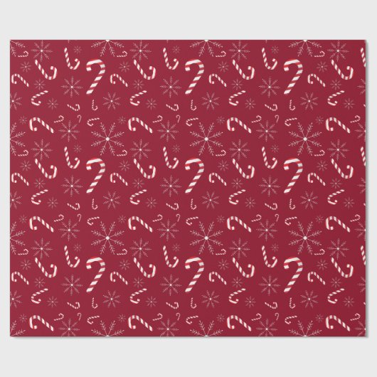 Rood kerstfeestdag snoepsnoep Snowflakes Modern Cadeaupapier (Vlak)