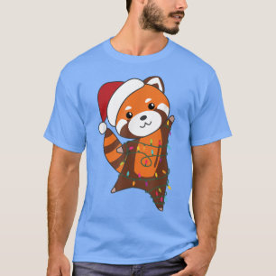 Rood kerstfeestdieren met kerstmis t-shirt