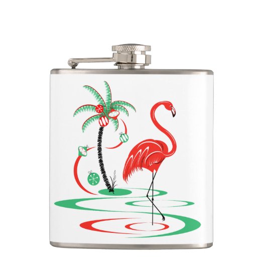 Rood kerstflesje, klein heupfles (Voorkant)
