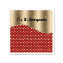 Rood kerstflesje met gouden lint en naam