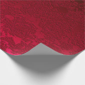 Rood kerstflesje Succulent Pattern Metallic Cadeaupapier (Hoek)