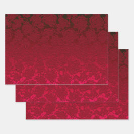 Rood kerstflesje Succulent Pattern Metallic Inpakpapier Vel