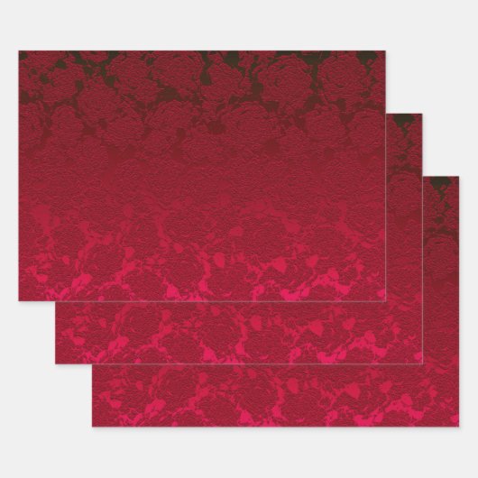 Rood kerstflesje Succulent Pattern Metallic Inpakpapier Vel (Set)