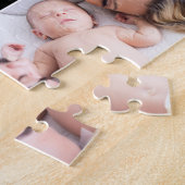 Rood kerstfotocollage We houden van je met stuks Legpuzzel (Zijkant)