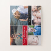 Rood kerstfotocollage We houden van je met stuks Legpuzzel (Verticaal)