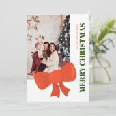 Rood kerstfotokaart kaart (Staand voorkant)