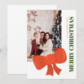 Rood kerstfotokaart kaart (Voorkant / Achterkant)