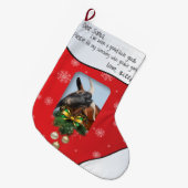 Rood kerstgeit VOEG UW GOAT-foto TOE Grote Kerstsok (Voorkant (Hangend))