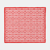  rood kerstgeometrisch quilt kunstontwerp fleece deken (Voorkant (Horizontaal))