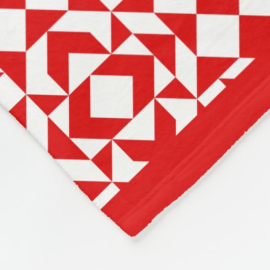 rood kerstgeometrisch quilt kunstontwerp fleece deken (Hoek)