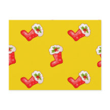 Rood kerstgerechten op geel