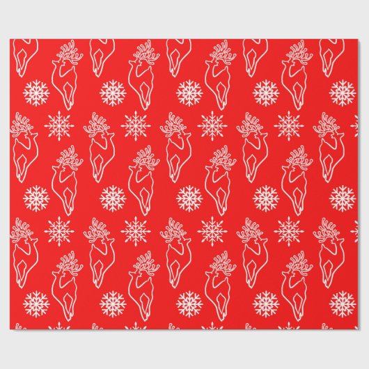 Rood kersthert cadeaupapier (Vlak)