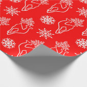 Rood kersthert cadeaupapier (Hoek)