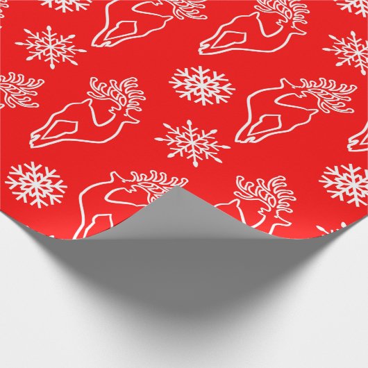 Rood kersthert cadeaupapier (Hoek)