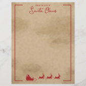 Rood kersthoes op oud papier met oude kleuren briefhoofd (Voorkant)